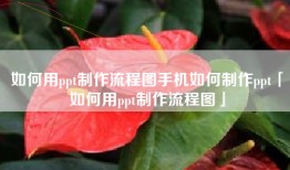 如何用ppt制作流程图手机如何制作ppt「如何用ppt制作流程图」