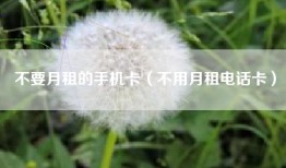 不要月租的手机卡（不用月租电话卡）