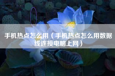 手机热点怎么用（手机热点怎么用数据线连接电脑上网）